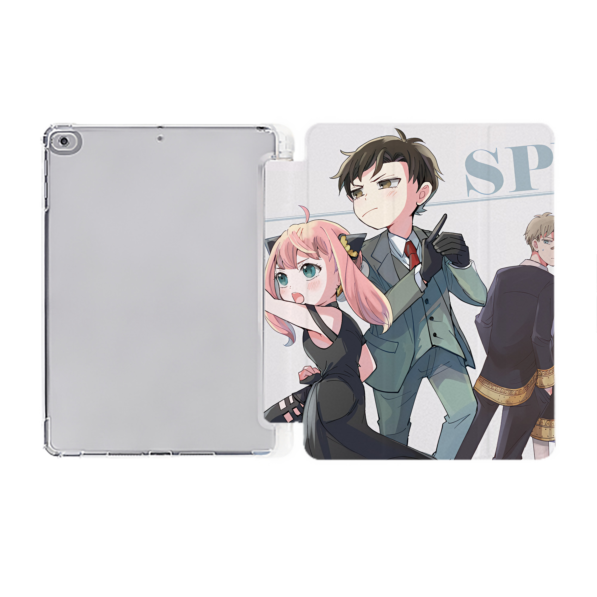 （画像用） SPY×FAMILY间谍家家酒 IPad ケース ペン収納付き 三つ折りスタンド PUレザー×シリコン 対応機種9.5/10.5/10.9インチ